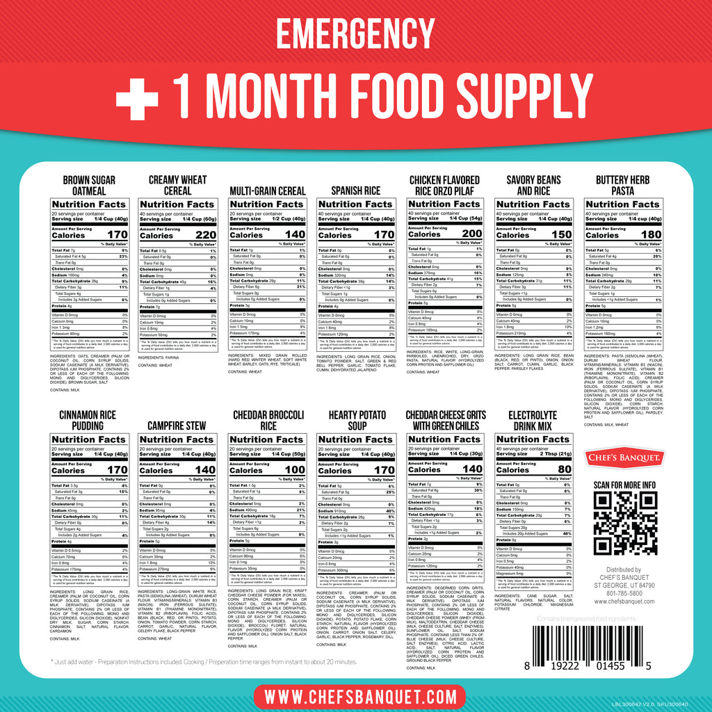Emergency food supply hot sale list